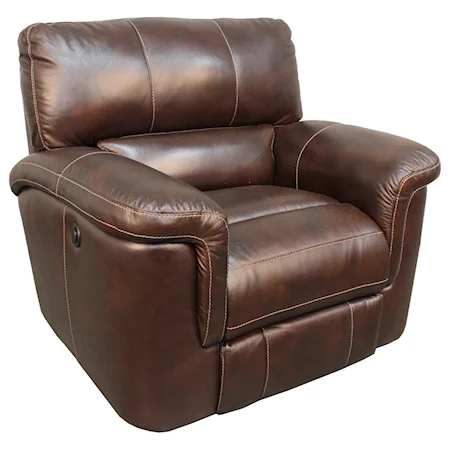 Casual Power Recliner with Pillow Top Arms